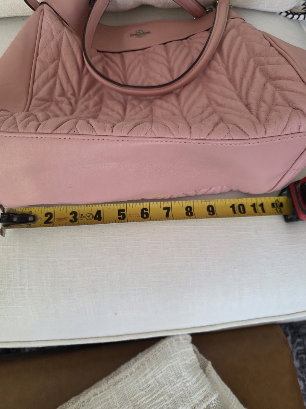 Coach Quilted Leather Tote Bag in Pink - Picture 2 of 4